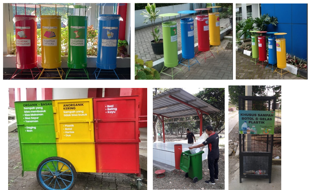 Figure 1. Tempat Sampah Pilah dan Gerobak Sampah Pilah dan tempat sampah beroda